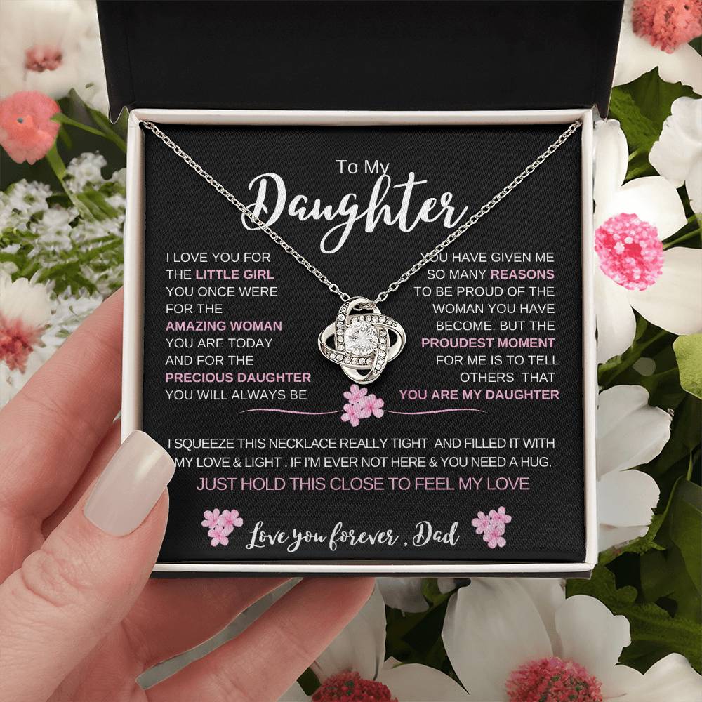 To My Daughter From Dad |  Love knot Necklace | Perfect Daughter Gift