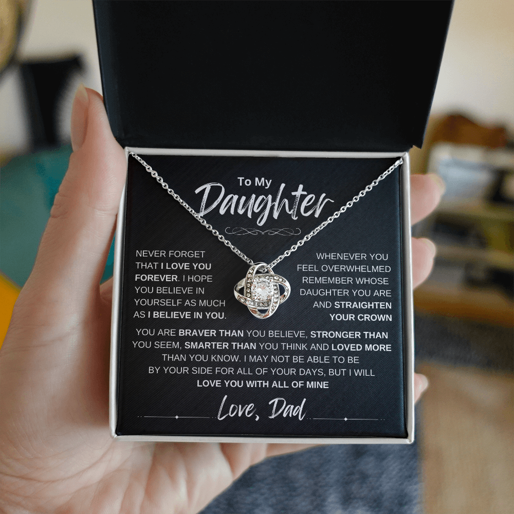 To My Daughter Love knot Necklace | Never Forget That I Love You Daughter From Dad