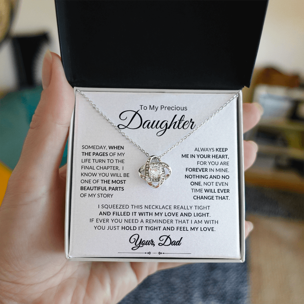 To My Daughter | Someday, When the Pages Of My Life Turn | Love knot Necklace