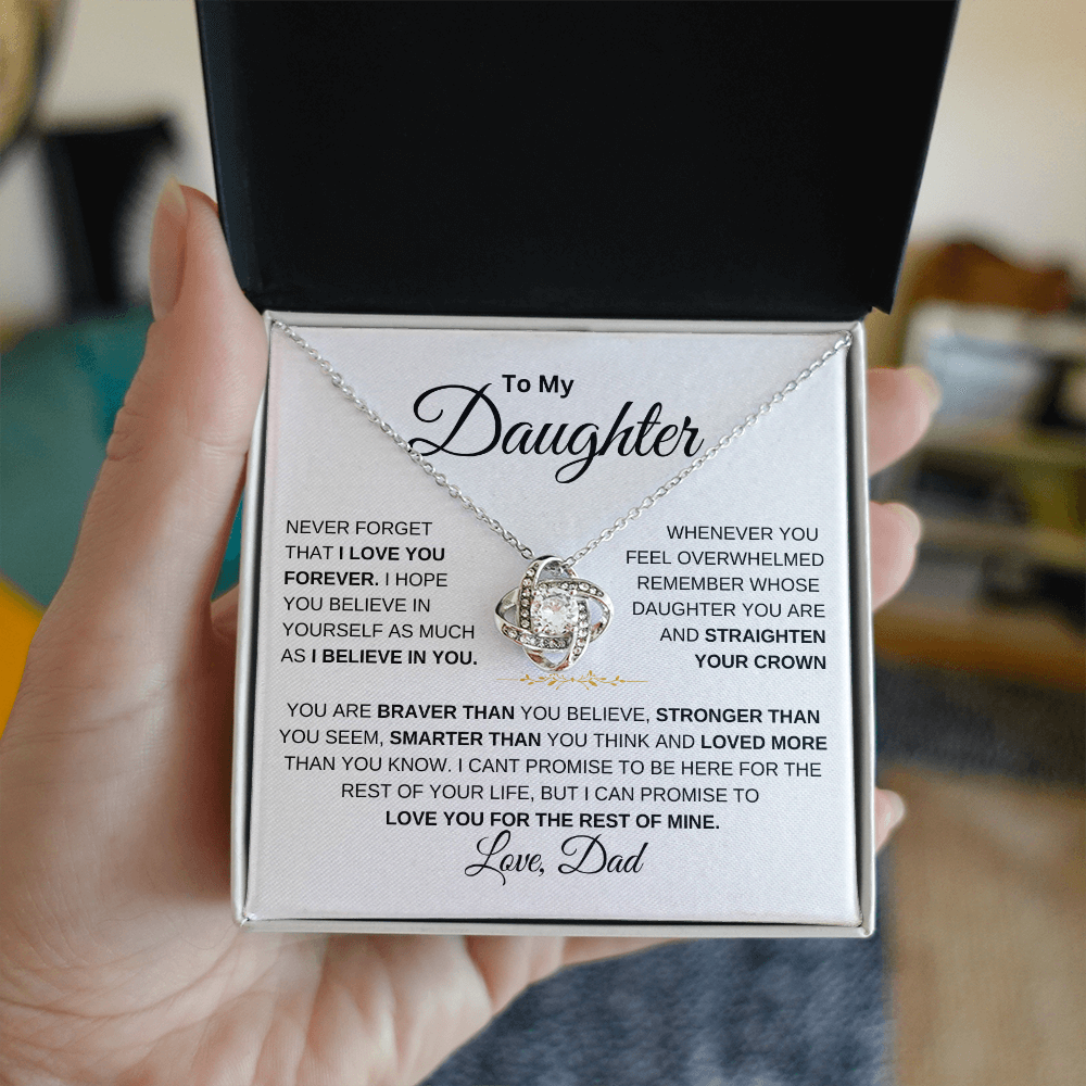 To My Daughter Love knot Necklace | Never Forget That I Love You Daughter From Dad