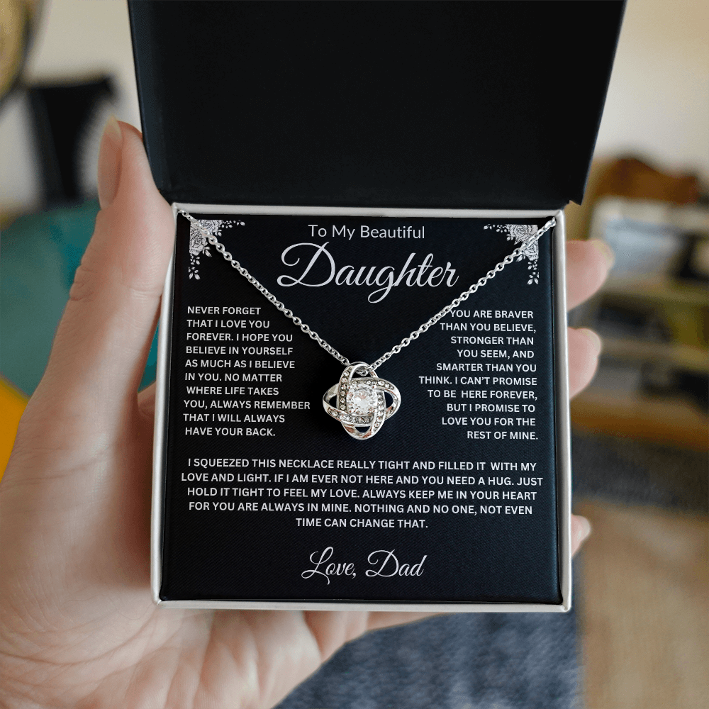 To My Daughter | Never Forget I love you | Love knot Necklace