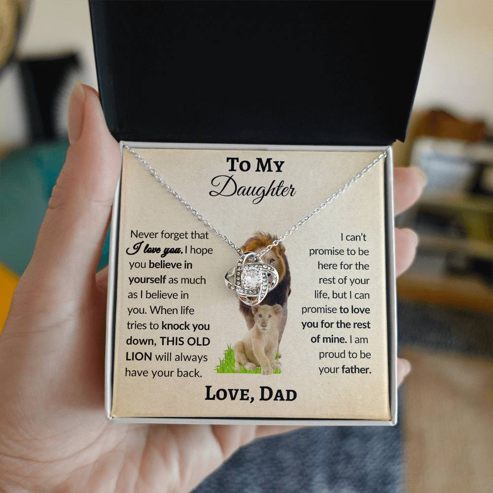 To My Daughter From Dad | Love Knot Necklace | Special Occasion Gift