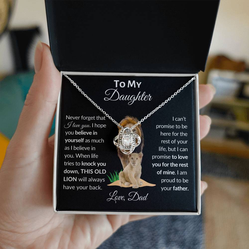 To My Daughter From Dad | Love Knot Necklace | Special Occasion Gift