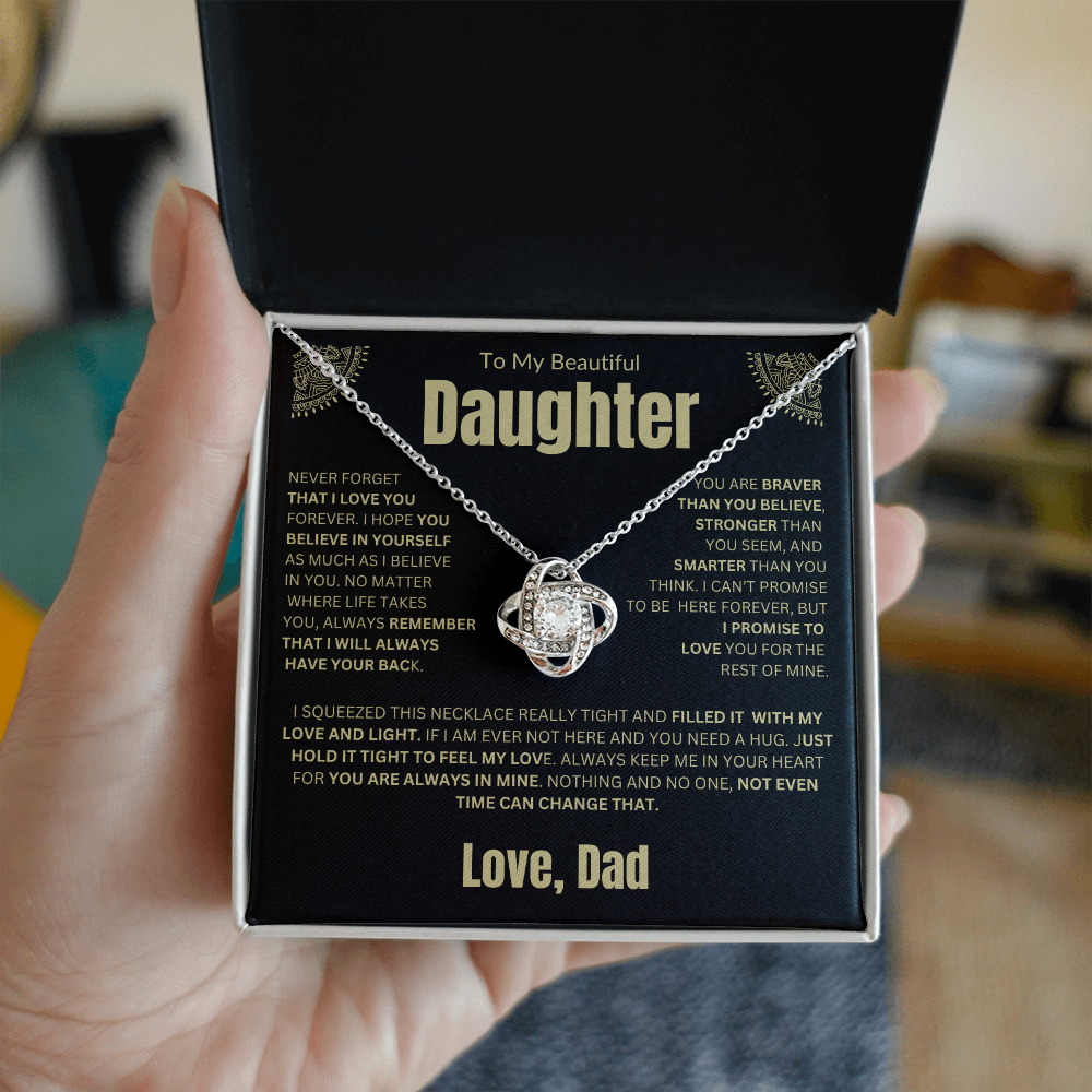 To My Daughter | Never Forget I Love You Forever | Love knot Necklace