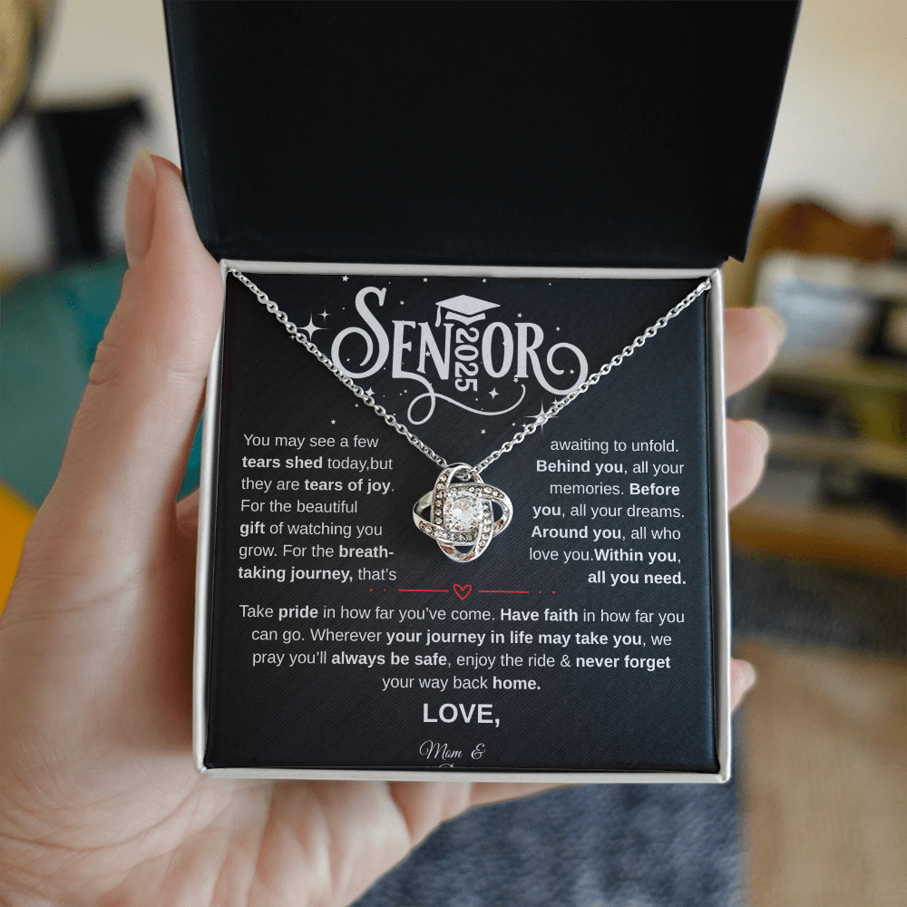 Personalized Senior 2025 | Take Pride in How Far You've Come| Love Knot Necklace