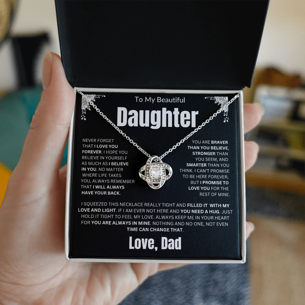 To My Daughter | Never Forget I Love You Forever | Love knot Necklace