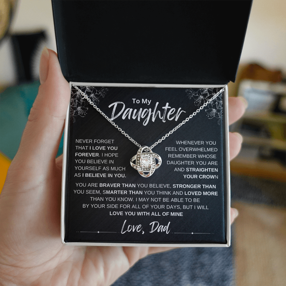 To My Daughter Love knot Necklace | Never Forget That I Love You Daughter From Dad
