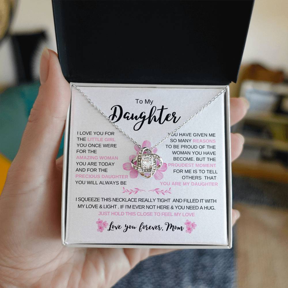To My Daughter From Dad |  Love knot Necklace | Perfect Daughter Gift