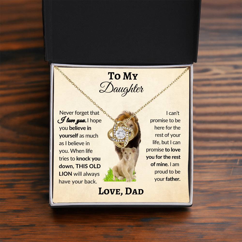 To My Daughter From Dad | Love Knot Necklace | Special Occasion Gift
