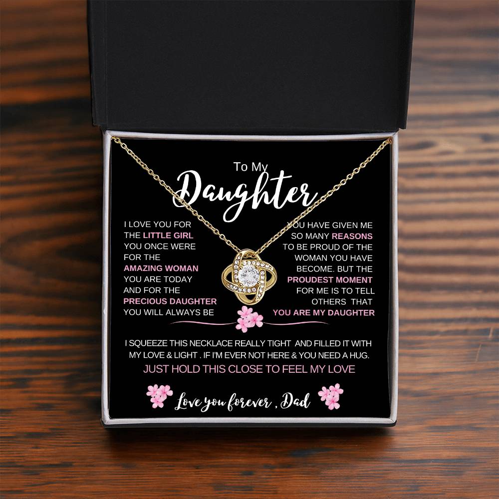 To My Daughter From Dad |  Love knot Necklace | Perfect Daughter Gift