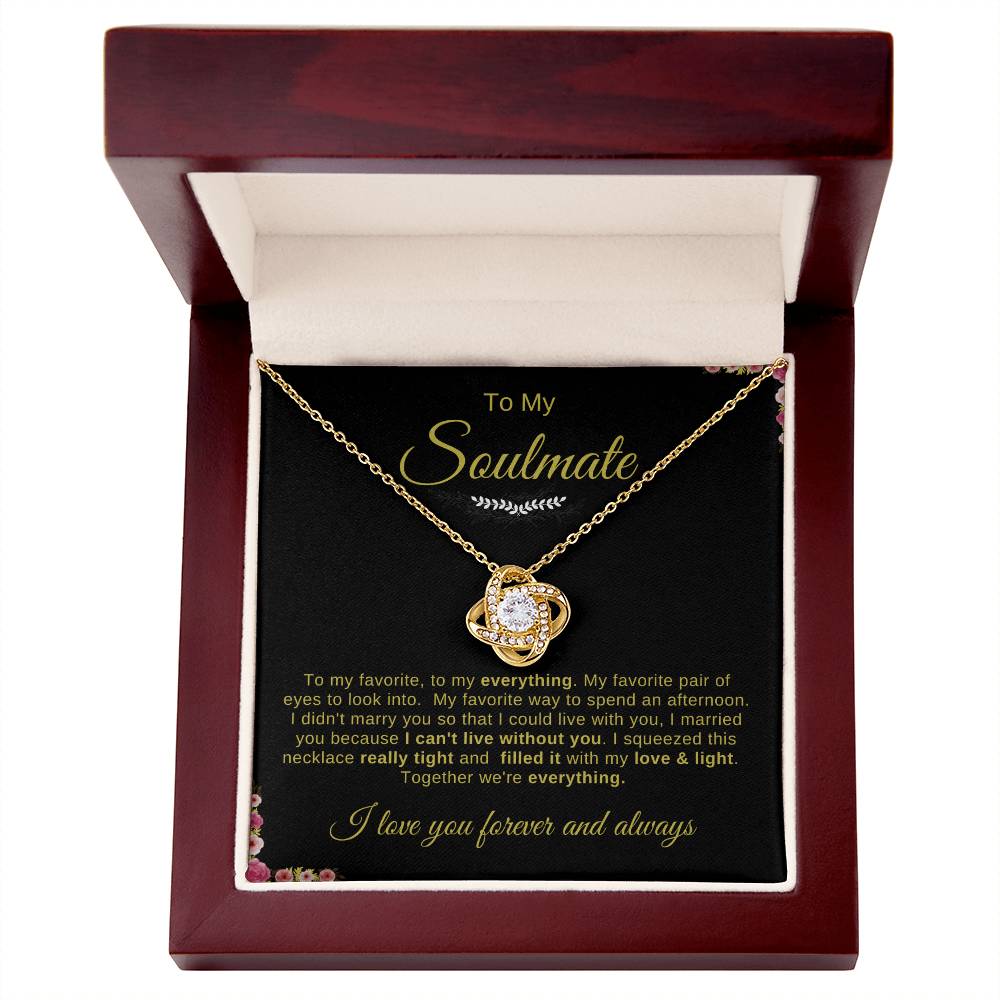 To My Soulmate Necklace | Love Knot Necklace | To My Favorite; To My everything