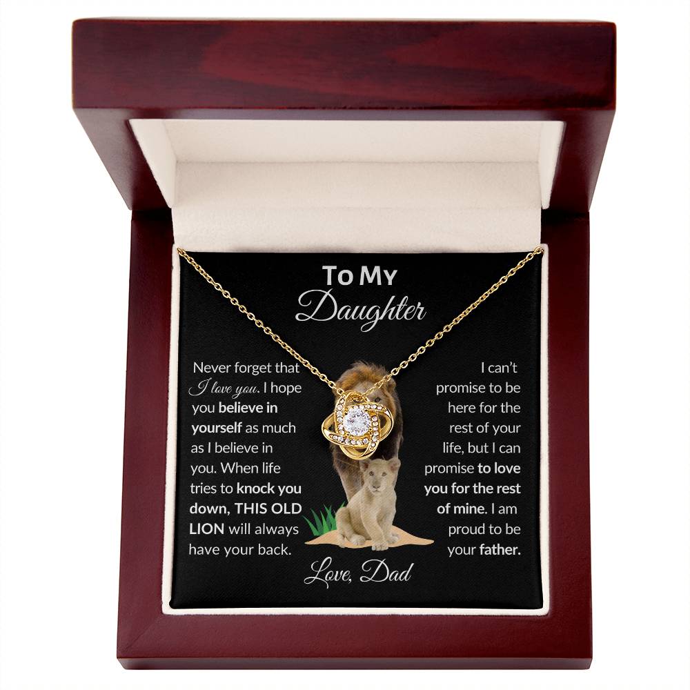 To My Daughter From Dad | Love Knot Necklace | Special Occasion Gift