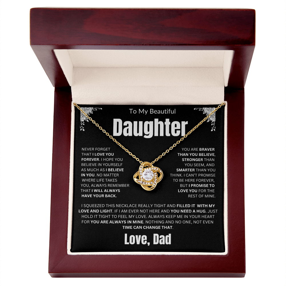 To My Daughter | Never Forget I Love You Forever | Love knot Necklace