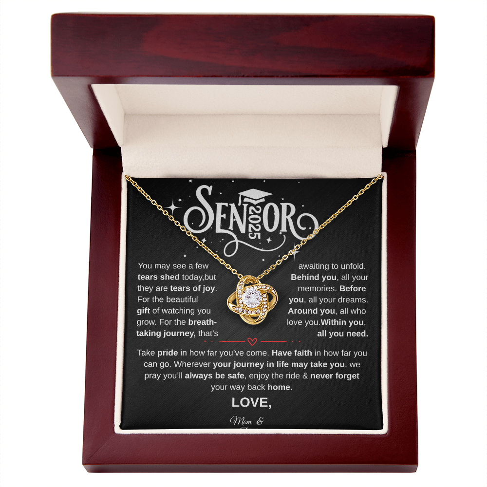 Personalized Senior 2025 | Take Pride in How Far You've Come| Love Knot Necklace