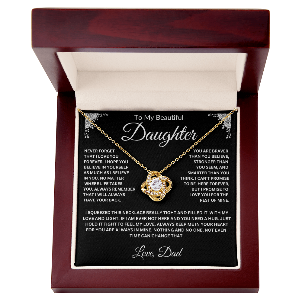 To My Daughter | Never Forget I love you | Love knot Necklace