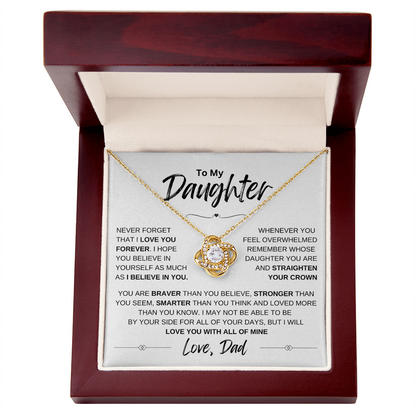 To My Daughter Love knot Necklace | Never Forget That I Love You | Daughter From Dad