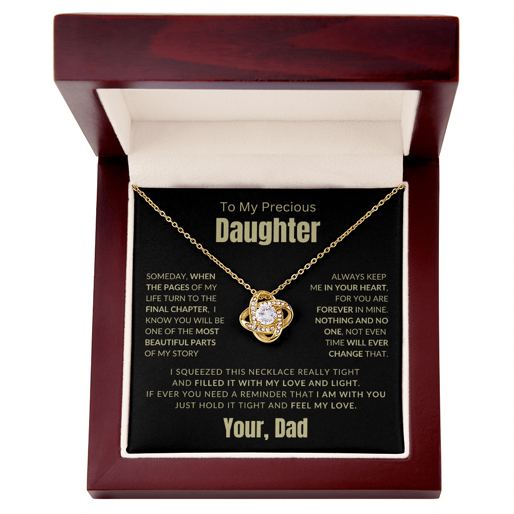 To My Daughter | Someday, When the Pages Of My Life Turn | Love knot Necklace