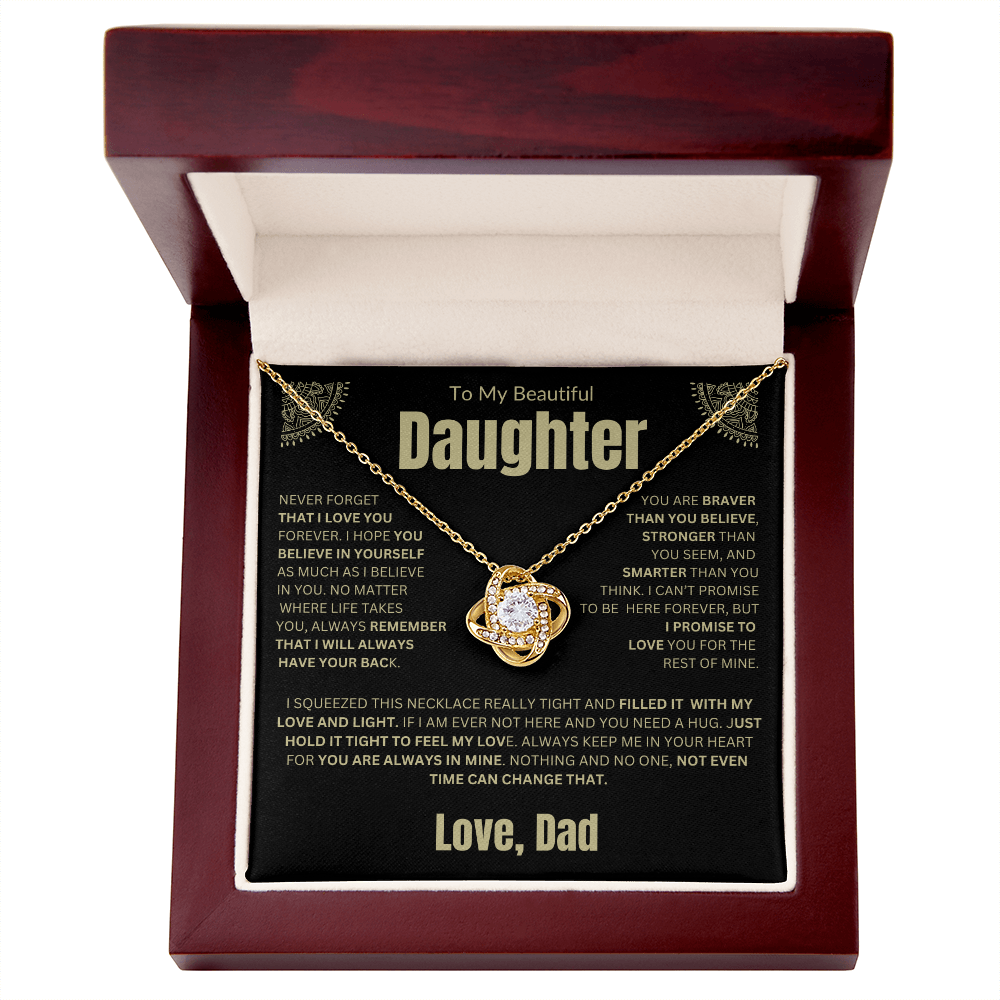 To My Daughter | Never Forget I Love You Forever | Love knot Necklace