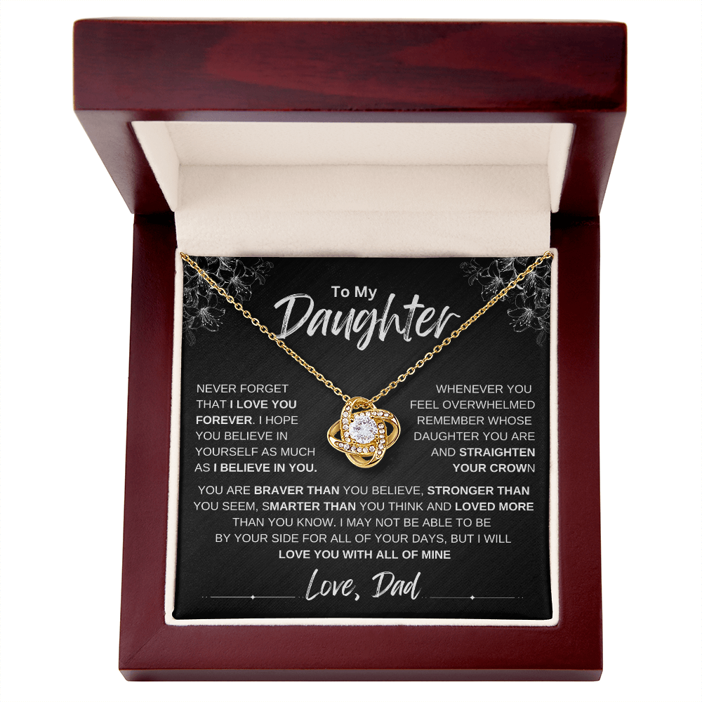 To My Daughter Love knot Necklace | Never Forget That I Love You Daughter From Dad