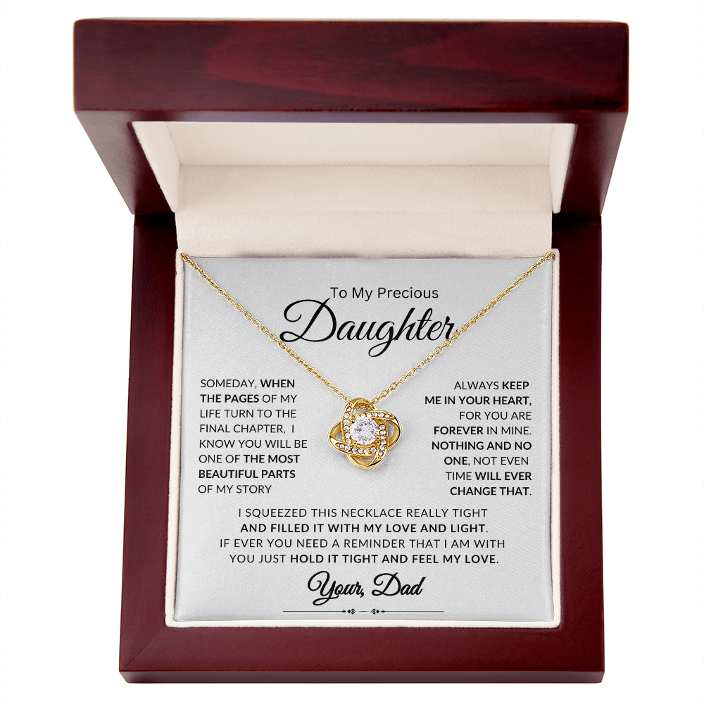 To My Daughter | Someday, When the Pages Of My Life Turn | Love knot Necklace