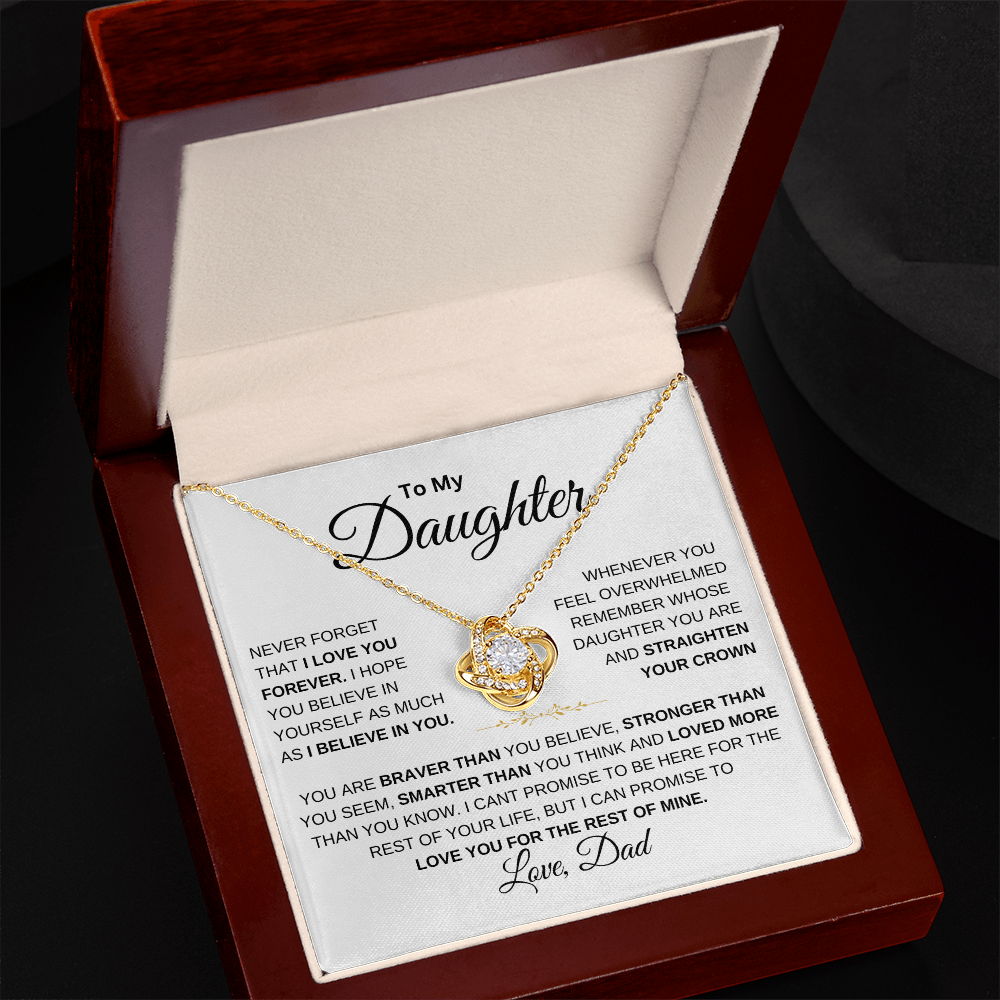 To My Daughter Love knot Necklace | Never Forget That I Love You Daughter From Dad