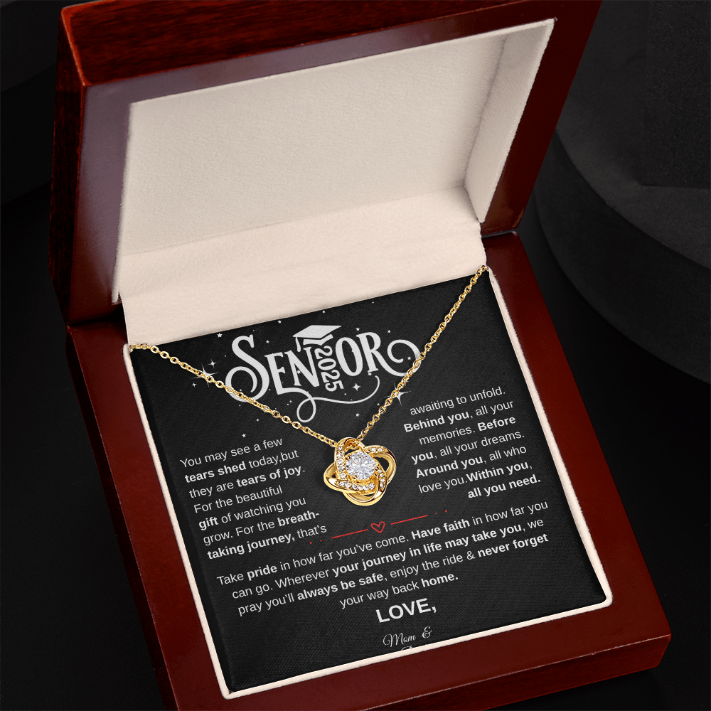 Personalized Senior 2025 | Take Pride in How Far You've Come| Love Knot Necklace