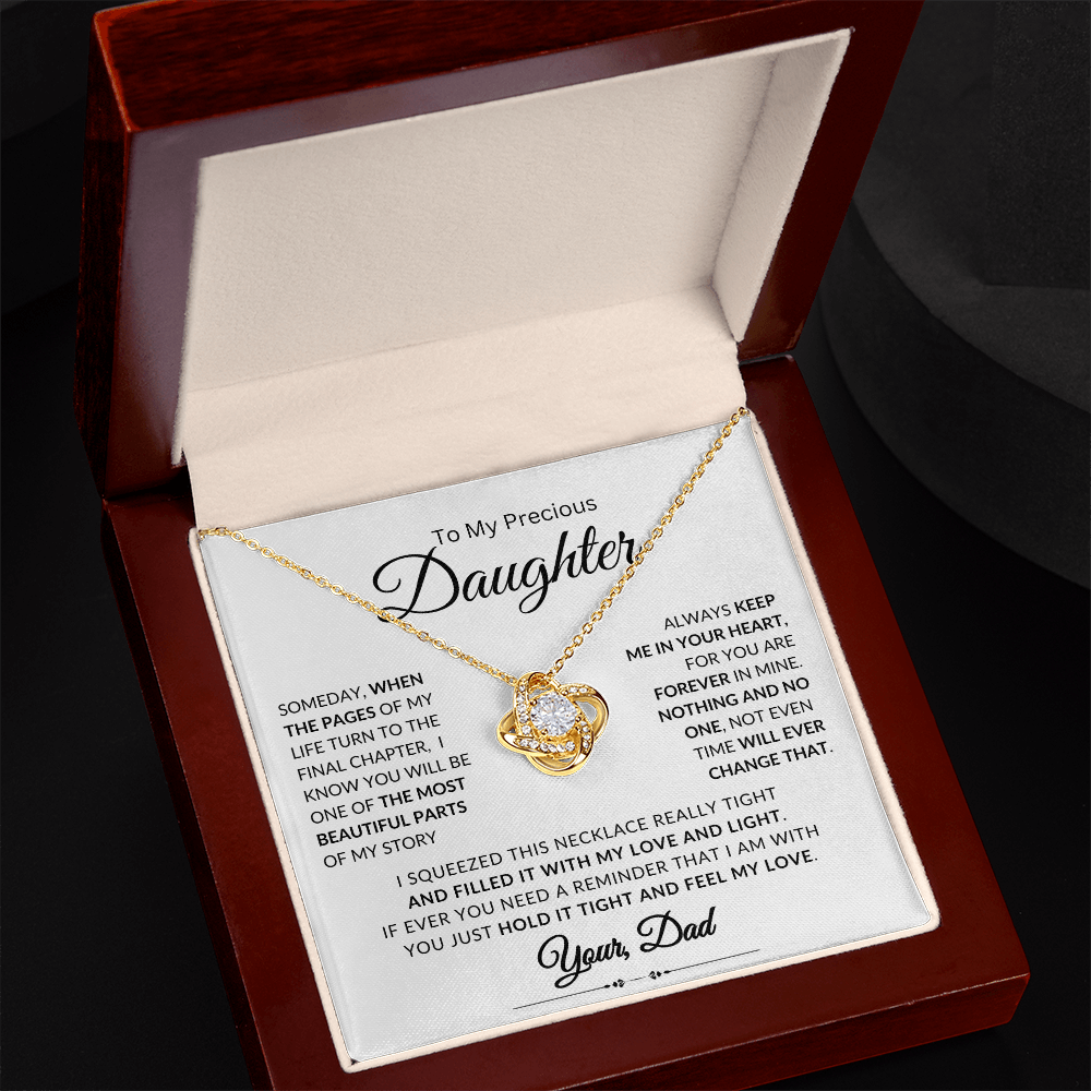 To My Daughter | Someday, When the Pages Of My Life Turn | Love knot Necklace