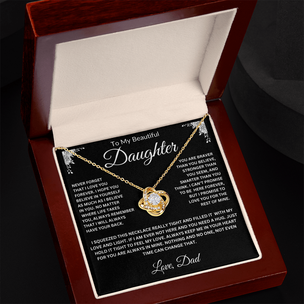 To My Daughter | Never Forget I love you | Love knot Necklace