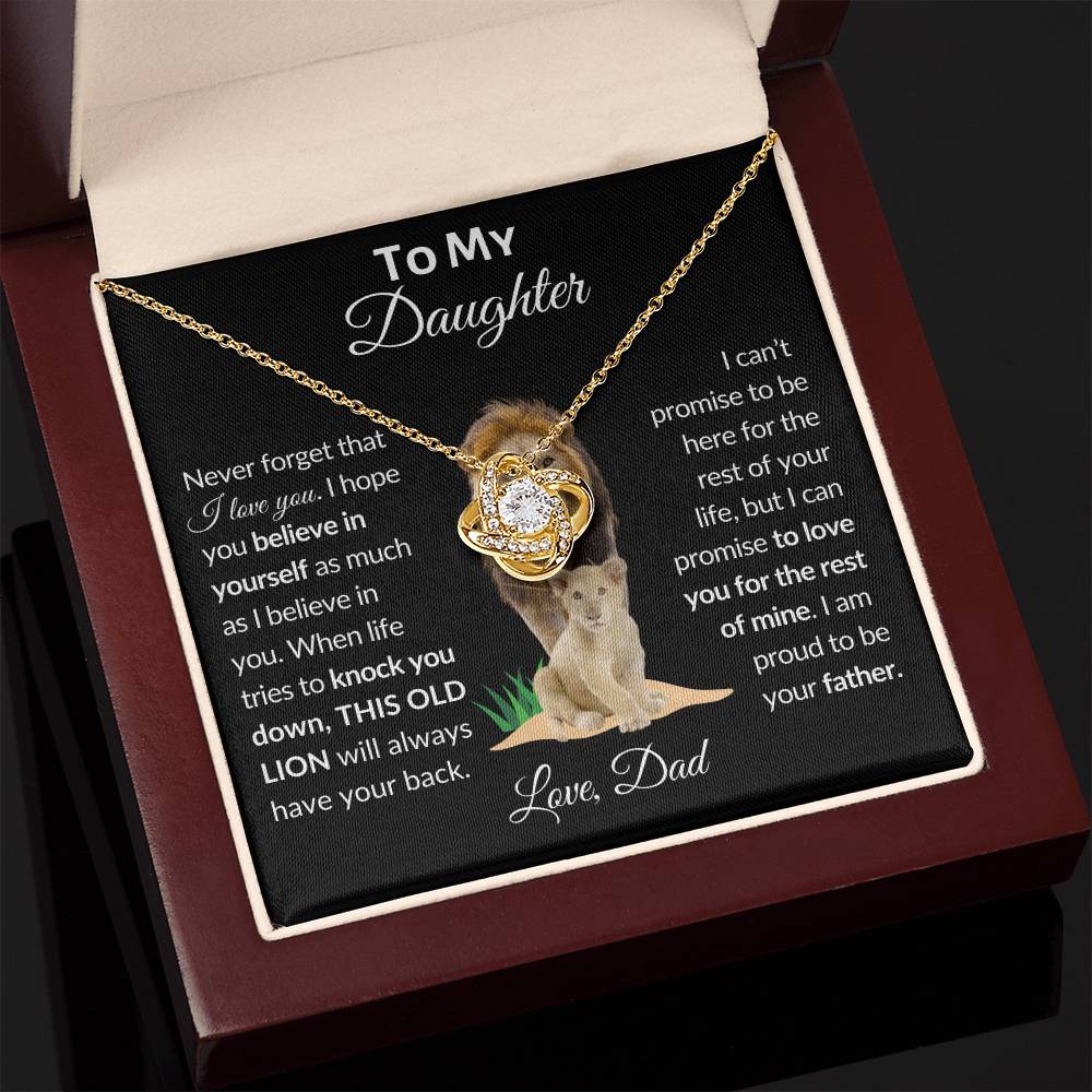 To My Daughter From Dad | Love Knot Necklace | Special Occasion Gift