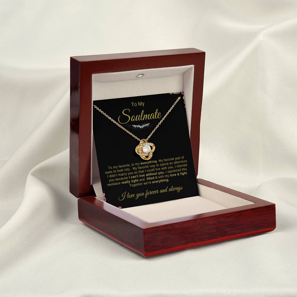 To My Soulmate Necklace | Love Knot Necklace | To My Favorite; To My everything