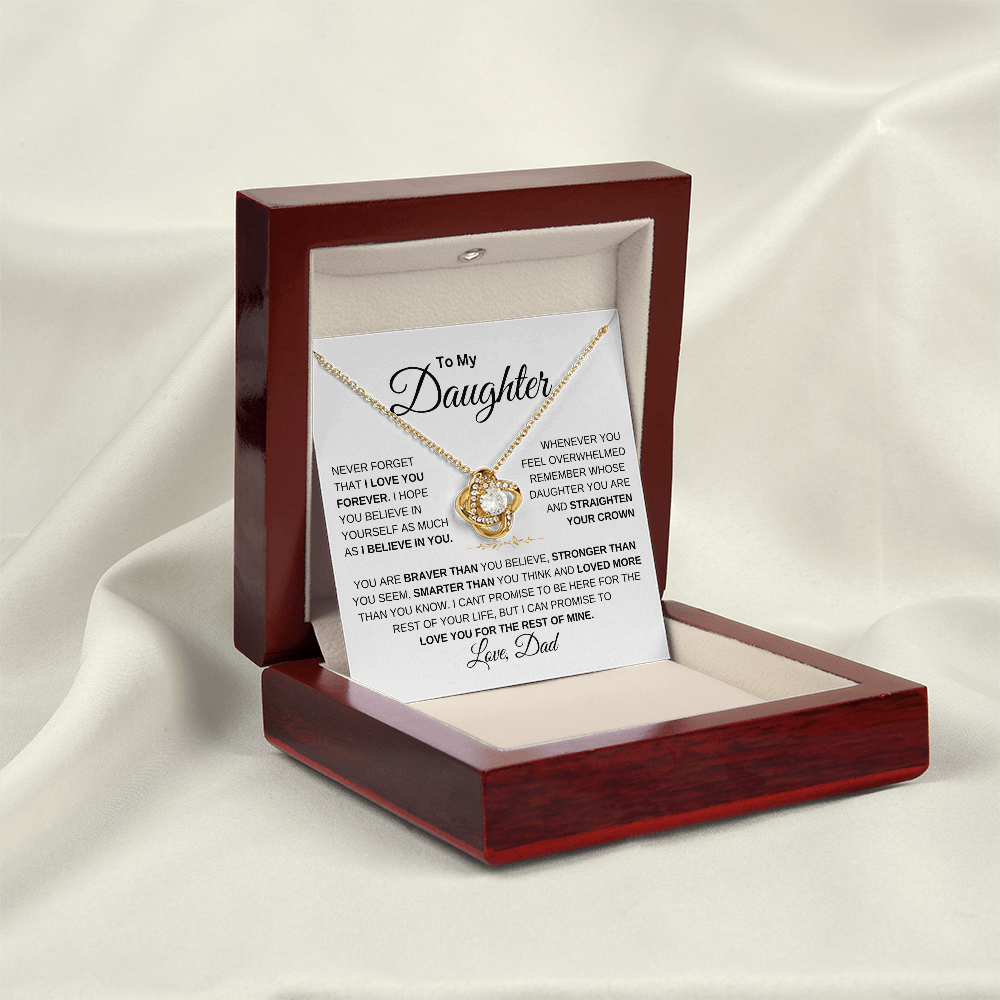 To My Daughter Love knot Necklace | Never Forget That I Love You Daughter From Dad