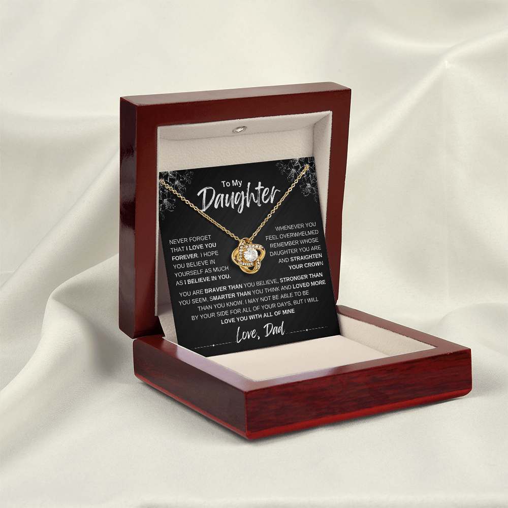 To My Daughter Love knot Necklace | Never Forget That I Love You Daughter From Dad