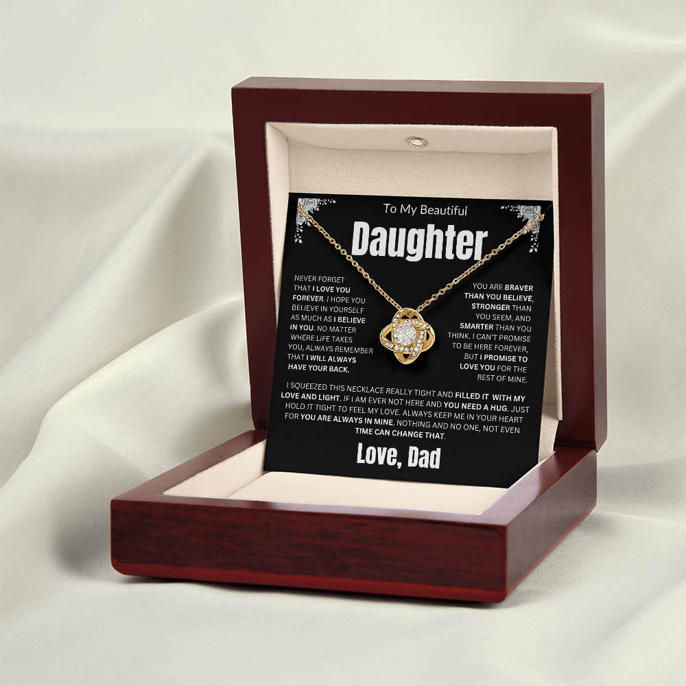 To My Daughter | Never Forget I Love You Forever | Love knot Necklace