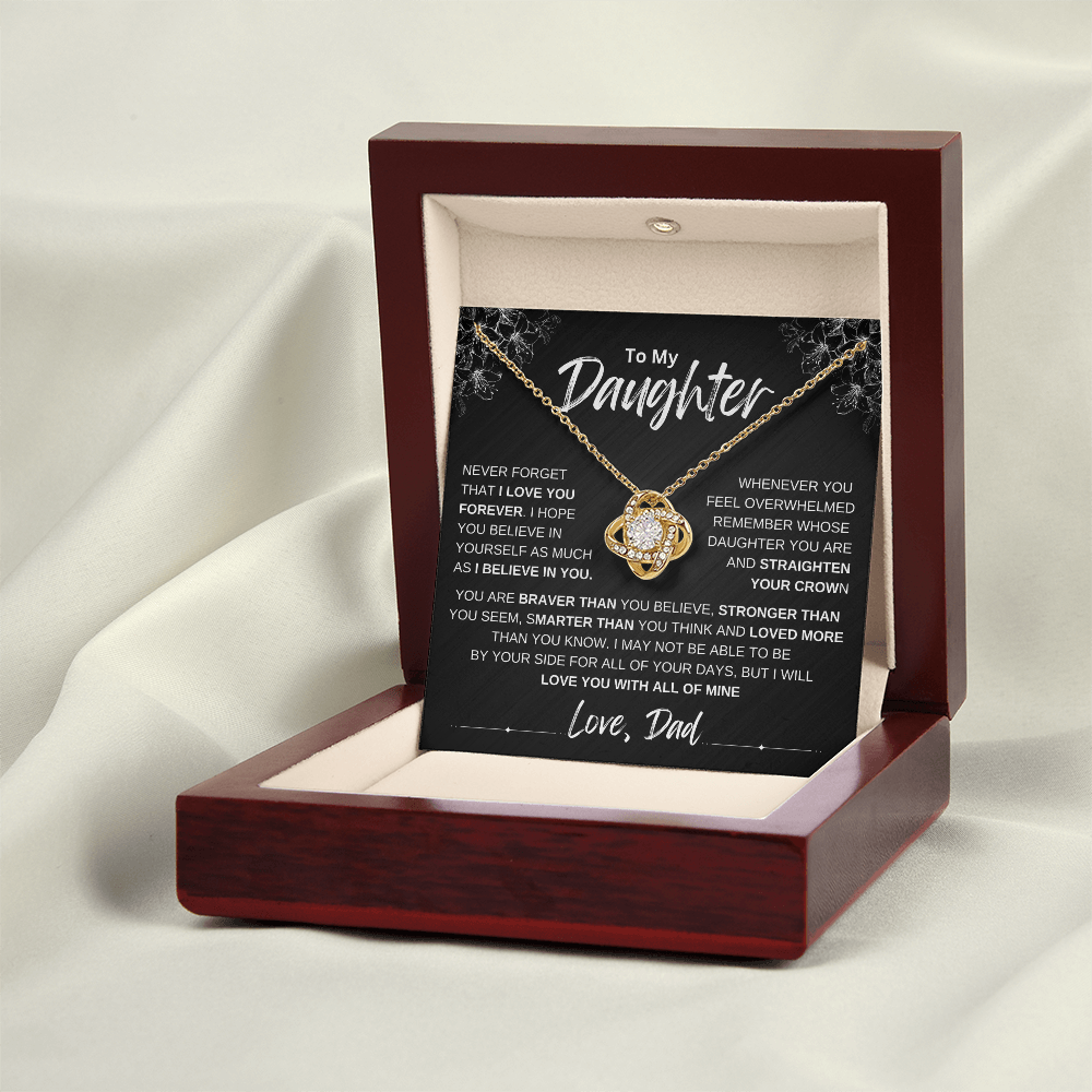To My Daughter Love knot Necklace | Never Forget That I Love You Daughter From Dad