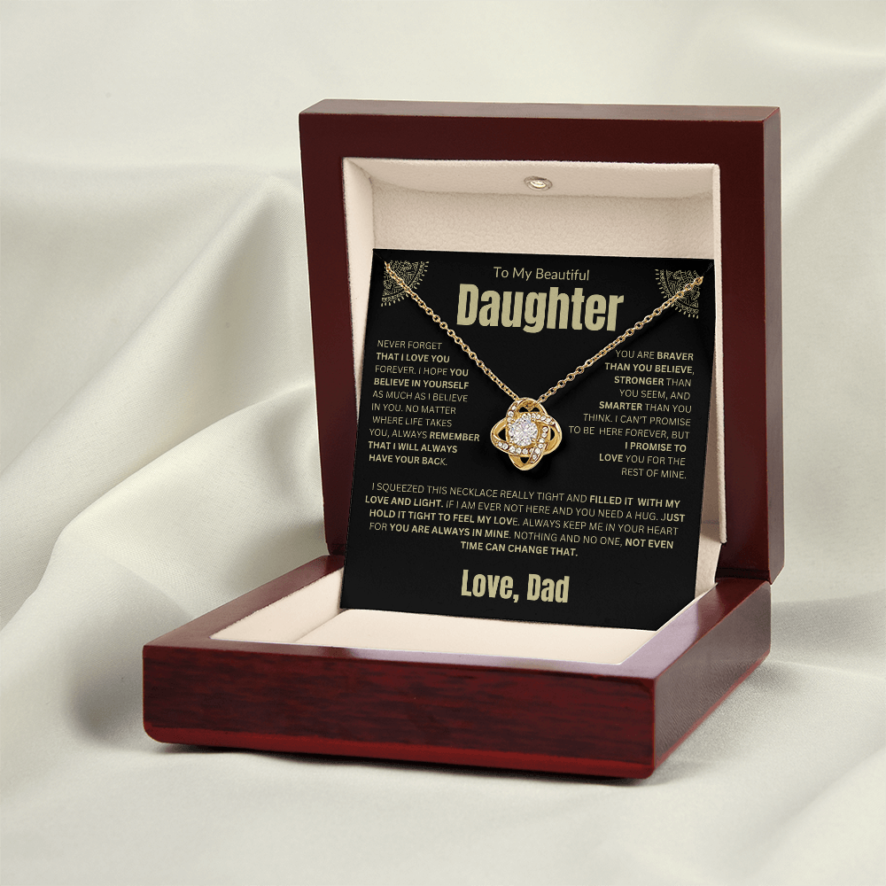 To My Daughter | Never Forget I Love You Forever | Love knot Necklace