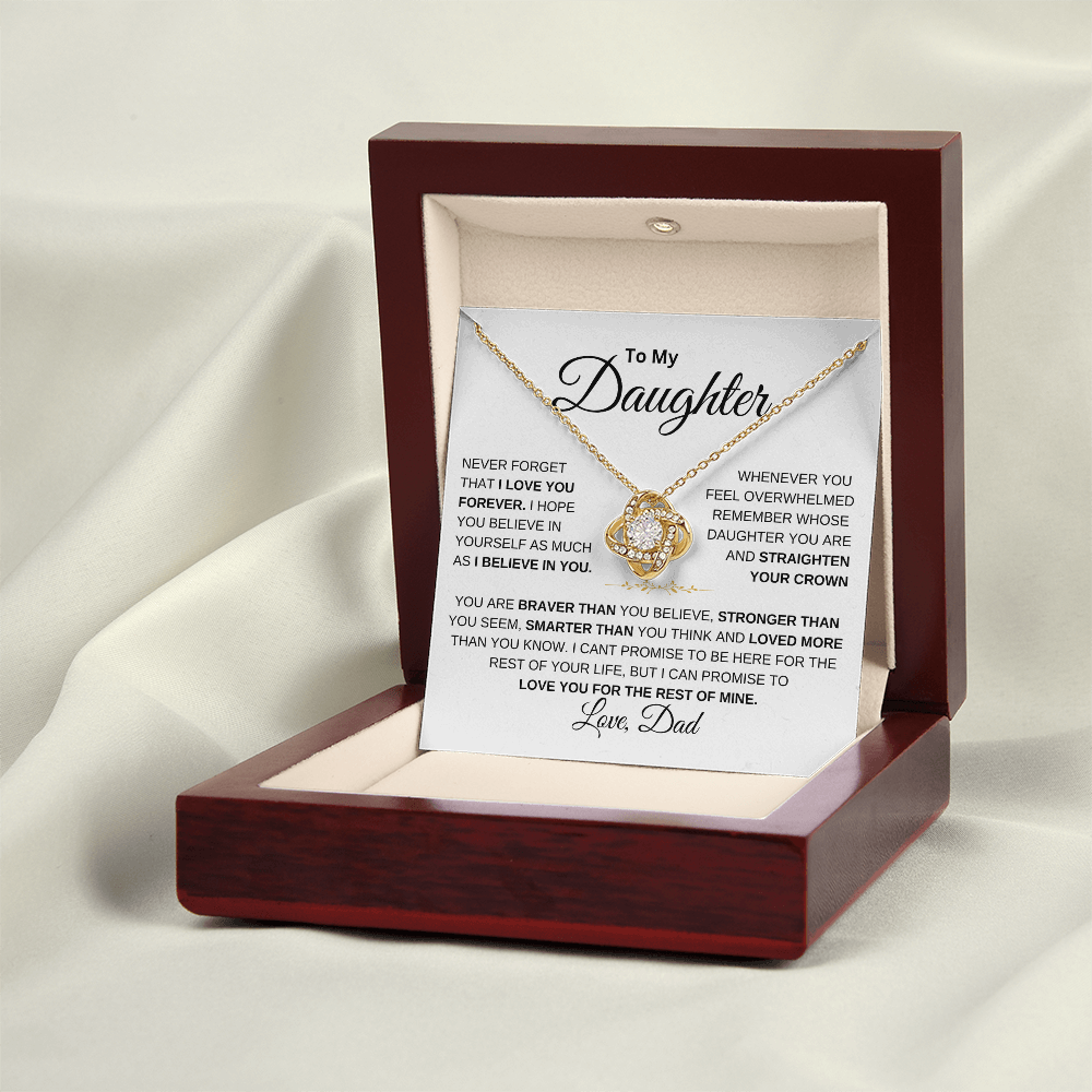 To My Daughter Love knot Necklace | Never Forget That I Love You Daughter From Dad