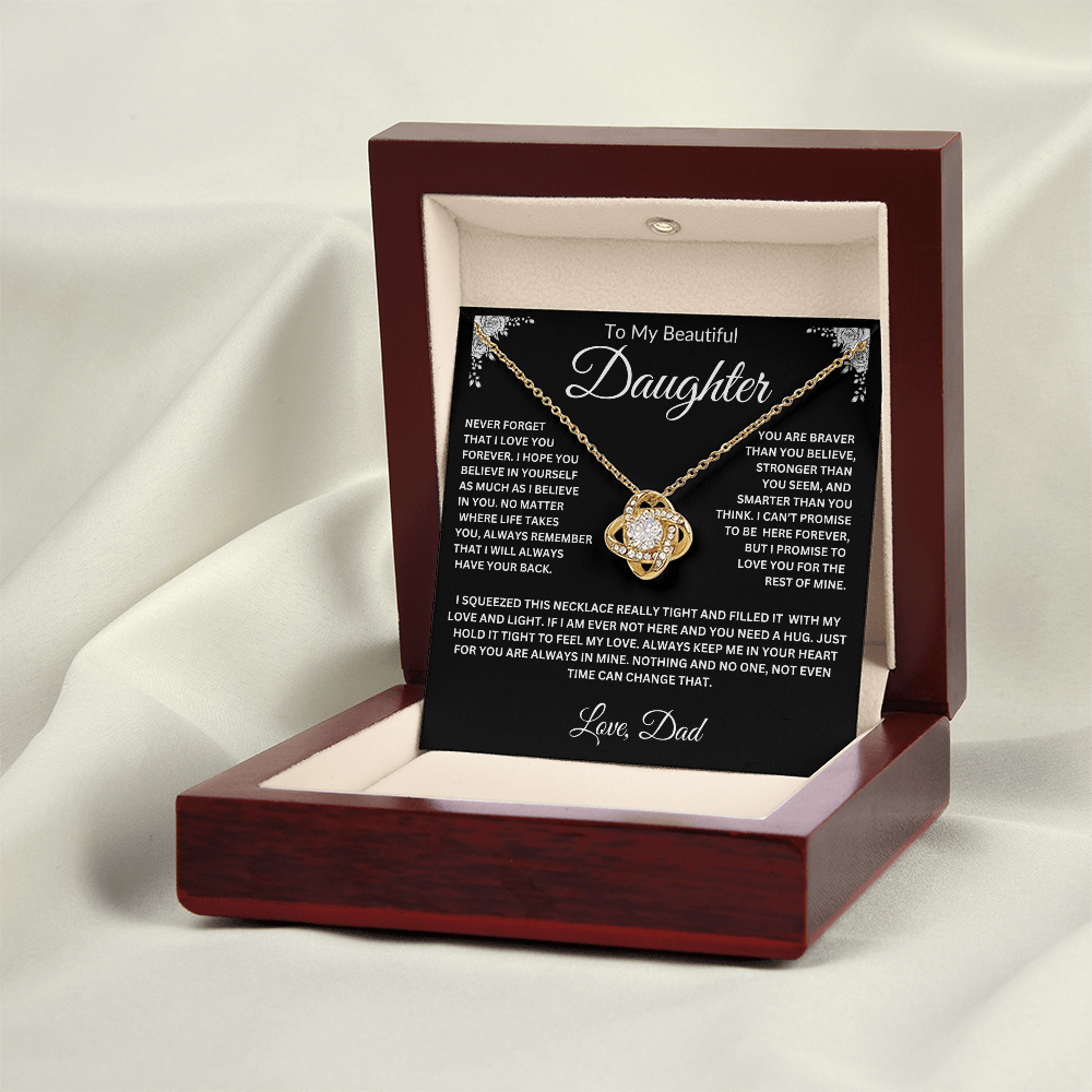 To My Daughter | Never Forget I love you | Love knot Necklace