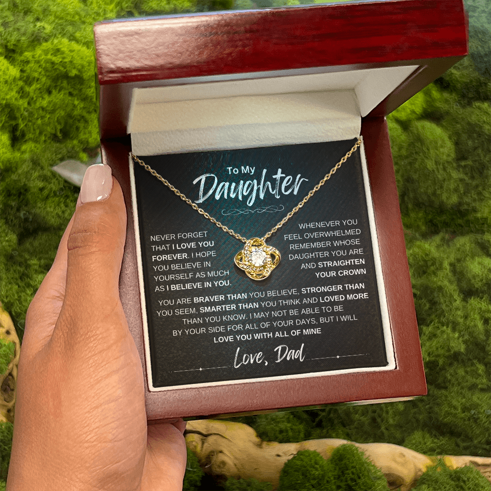 To My Daughter Love knot Necklace | Never Forget That I Love You Daughter From Dad