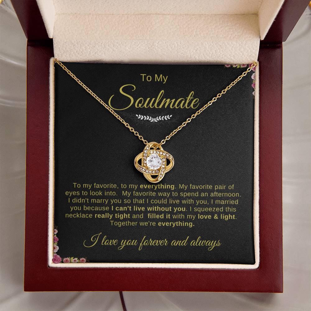 To My Soulmate Necklace | Love Knot Necklace | To My Favorite; To My everything
