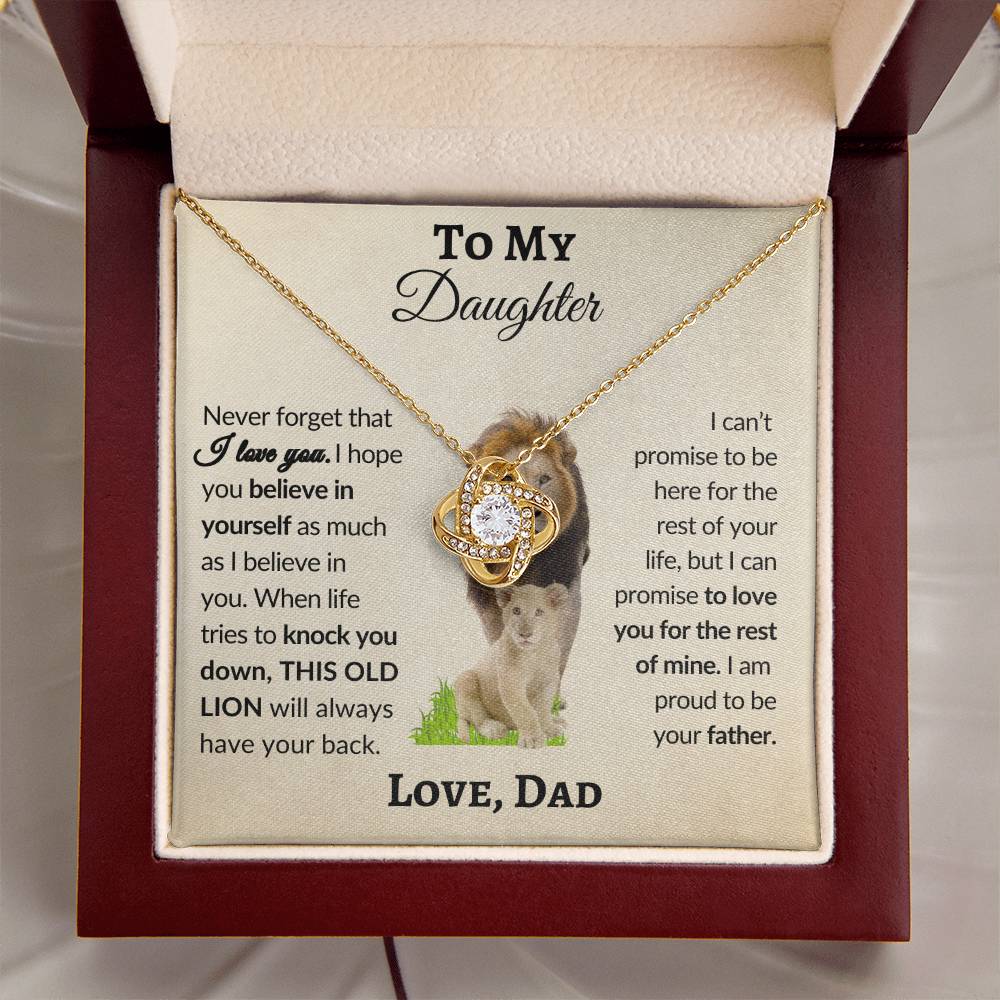 To My Daughter From Dad | Love Knot Necklace | Special Occasion Gift