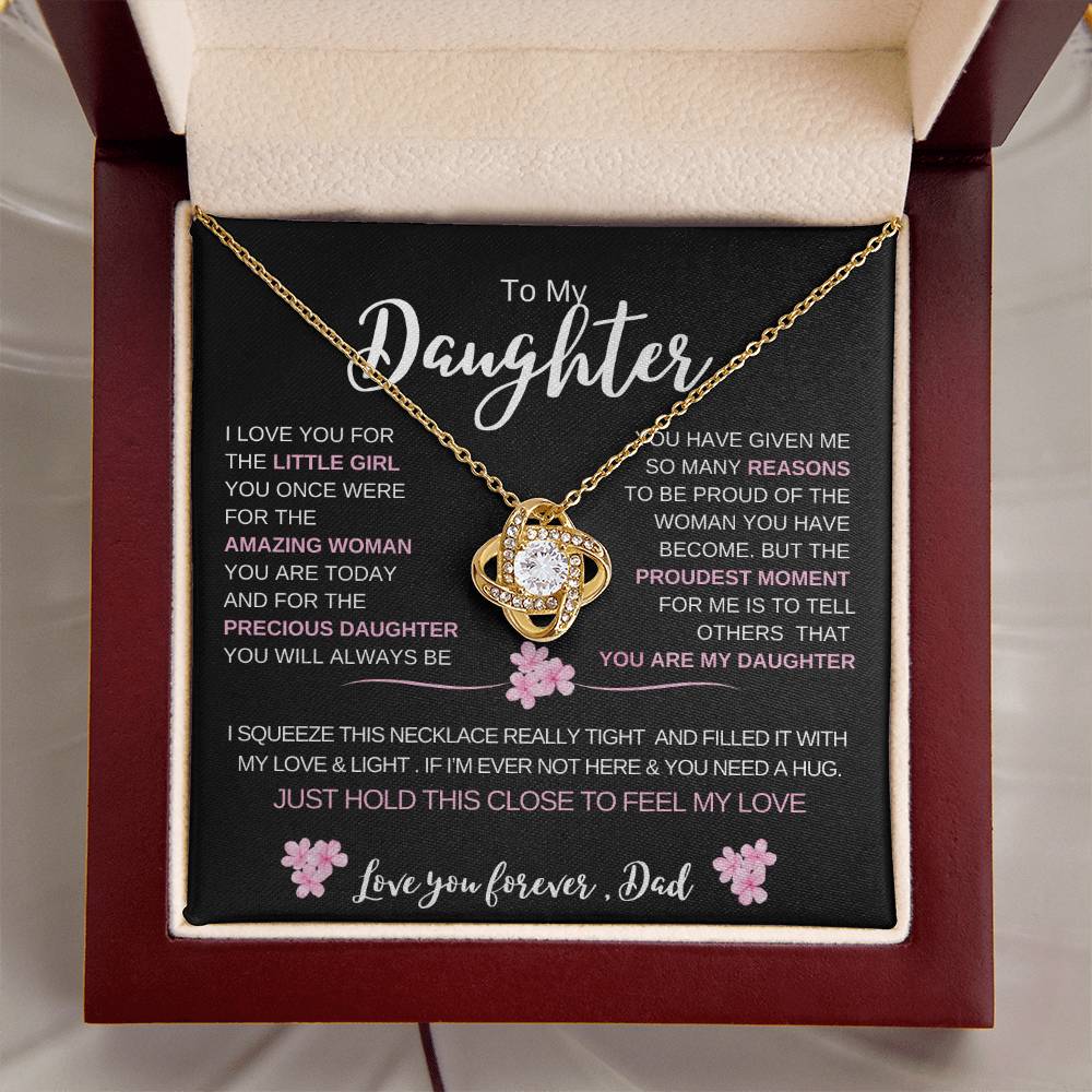 To My Daughter From Dad |  Love knot Necklace | Perfect Daughter Gift