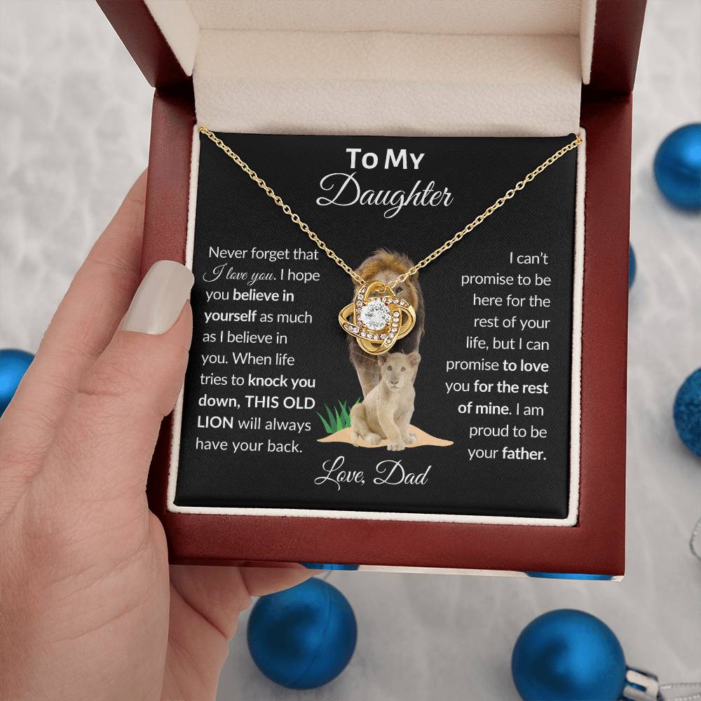 To My Daughter From Dad | Love Knot Necklace | Special Occasion Gift