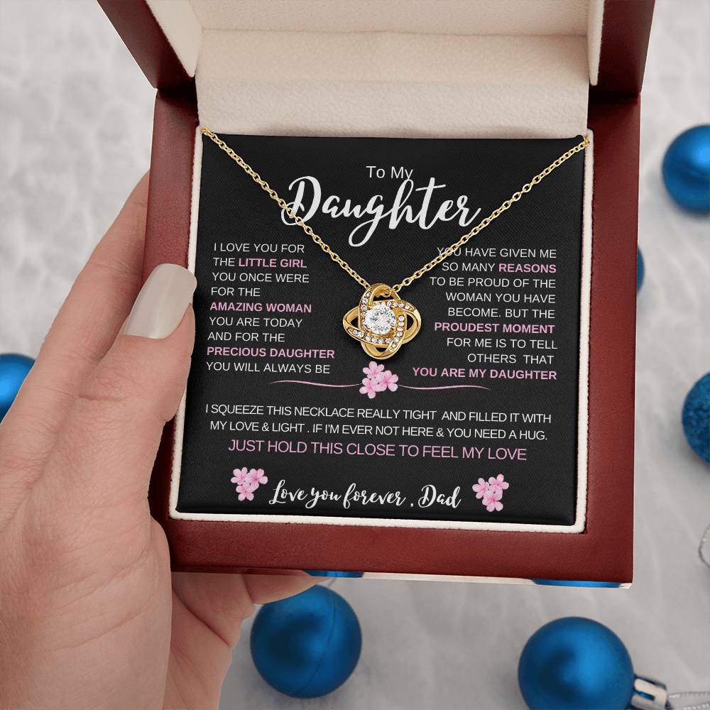 To My Daughter From Dad |  Love knot Necklace | Perfect Daughter Gift