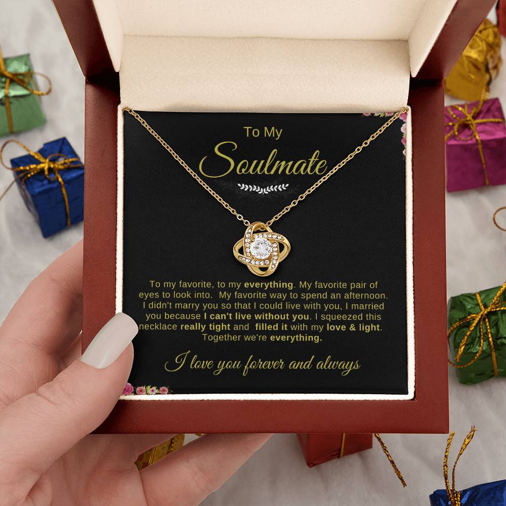 To My Soulmate Necklace | Love Knot Necklace | To My Favorite; To My everything