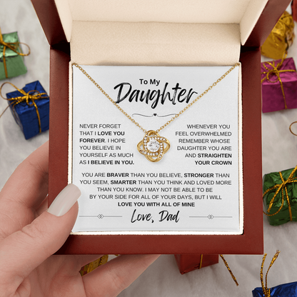 To My Daughter Love knot Necklace | Never Forget That I Love You | Daughter From Dad