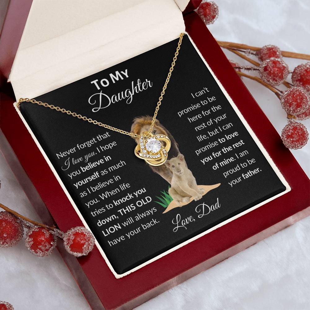 To My Daughter From Dad | Love Knot Necklace | Special Occasion Gift