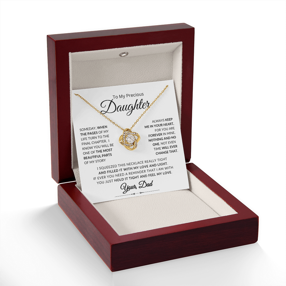 To My Daughter | Someday, When the Pages Of My Life Turn | Love knot Necklace