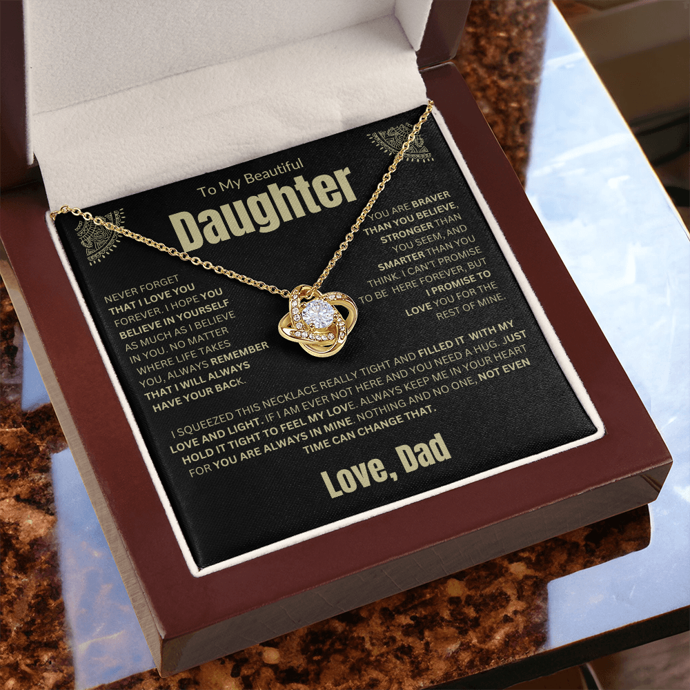 To My Daughter | Never Forget I Love You Forever | Love knot Necklace