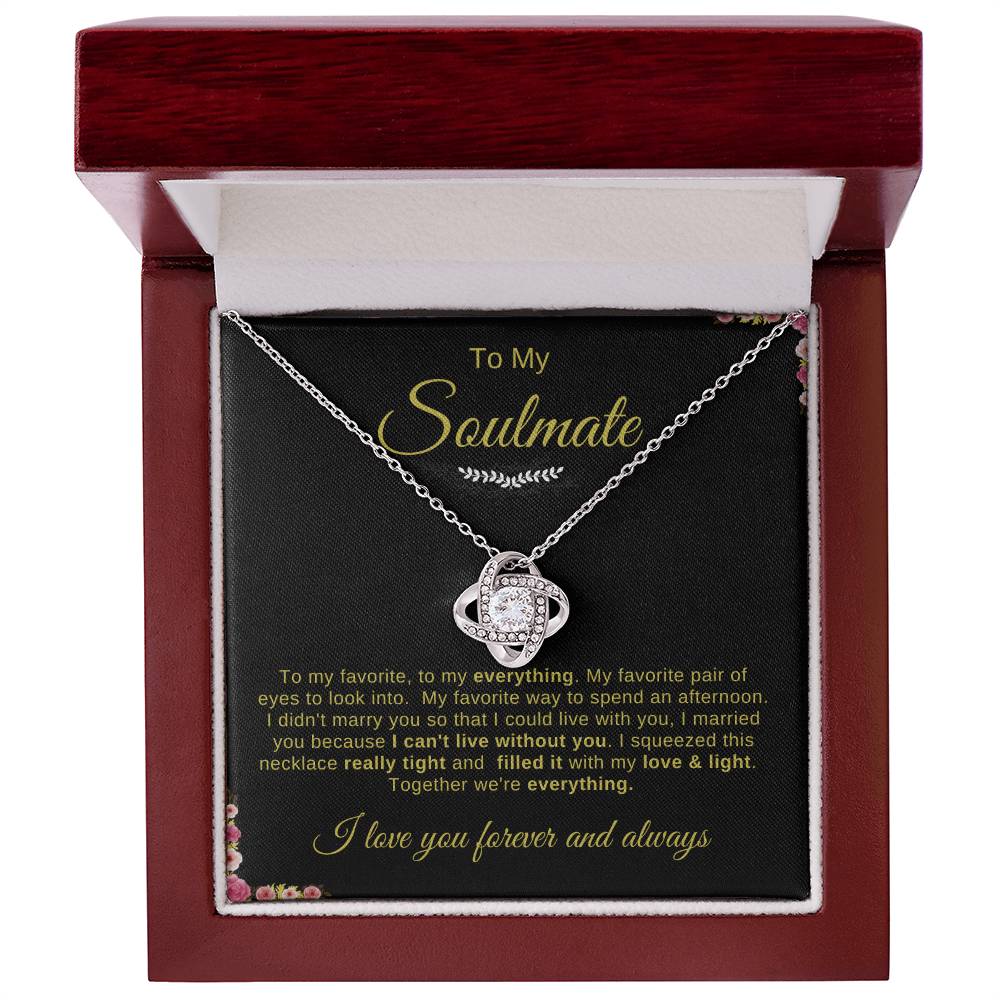 To My Soulmate Necklace | Love Knot Necklace | To My Favorite; To My everything