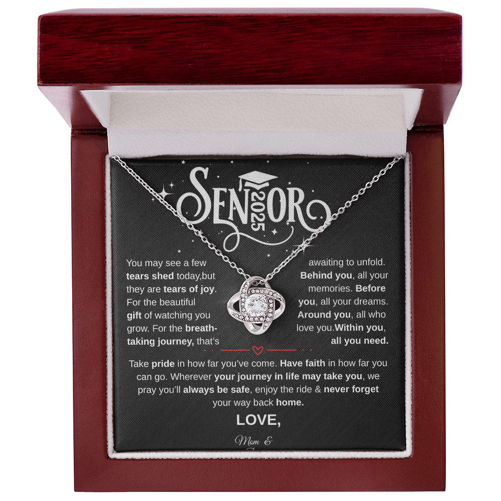 Personalized Senior 2025 | Take Pride in How Far You've Come| Love Knot Necklace
